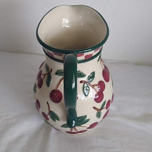 New Debco Pottery "Cherries" cherry Pitcher - Picture 2 of 7